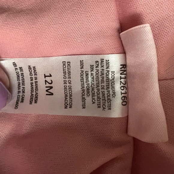 Little Lass 12 month Baby Girl Ight Pink and White Hooded Dressy Vest ECU - Picture 9 of 12